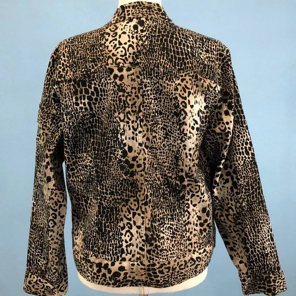 Leopard Print Jacket - Open Face - Excellent Condition - Size 2 - Chico's - Picture 2 of 3
